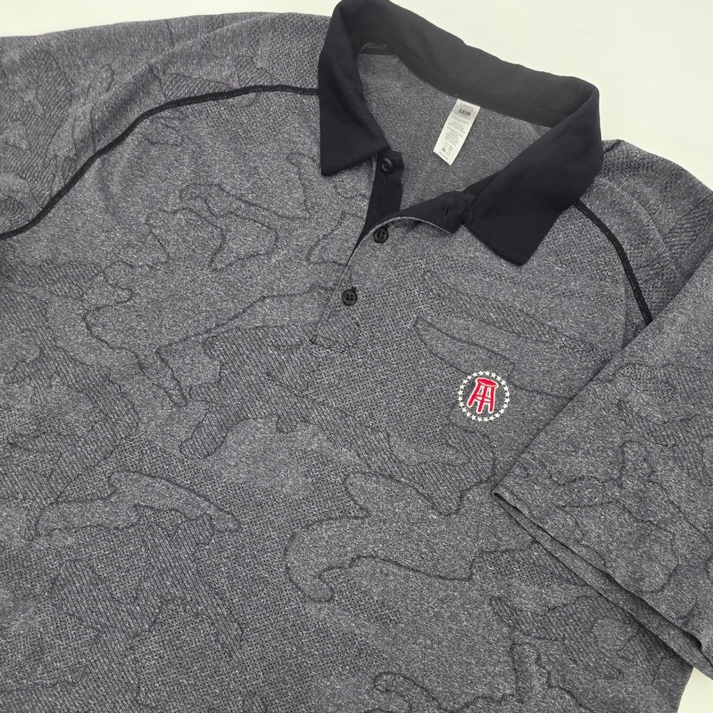 UNRL X BARSTOOL SPORTS GOLF POLO MENS 2XL XXL GRAY CAMO PERFORMANCE LOGO SHIRT